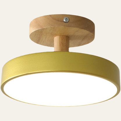 Modern Iron Ceiling Light Round Drum Shade View 25