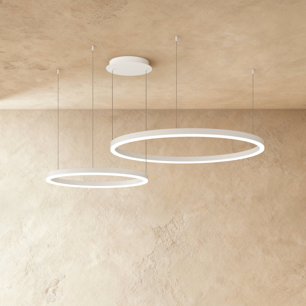 Modern Iron Chandelier Concentric Rings LED Full