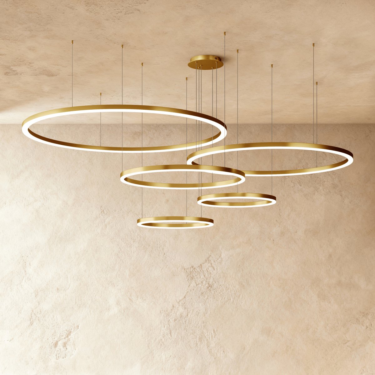Modern Iron Chandelier Concentric Rings LED Hero