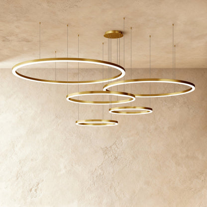 Modern Iron Chandelier Concentric Rings LED Hero