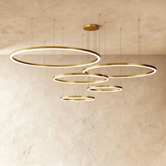 Modern Iron Chandelier Concentric Rings LED Hero