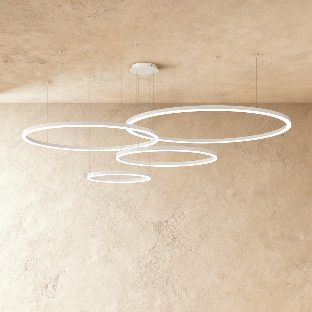 Modern Iron Chandelier Concentric Rings LED Lifestyle