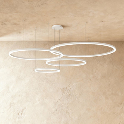 Modern Iron Chandelier Concentric Rings LED Lifestyle