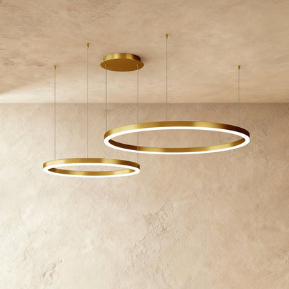 Modern Iron Chandelier Concentric Rings LED Side