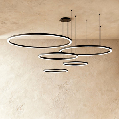 Modern Iron Chandelier Concentric Rings LED View 11