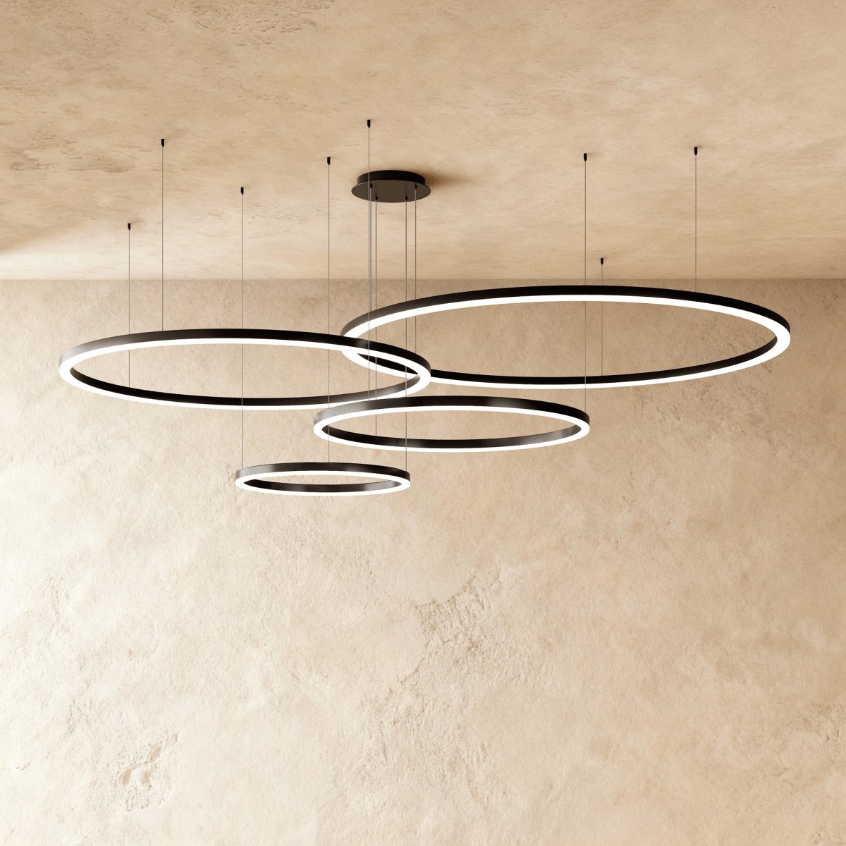 Modern Iron Chandelier Concentric Rings LED View 12