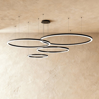 Modern Iron Chandelier Concentric Rings LED View 12