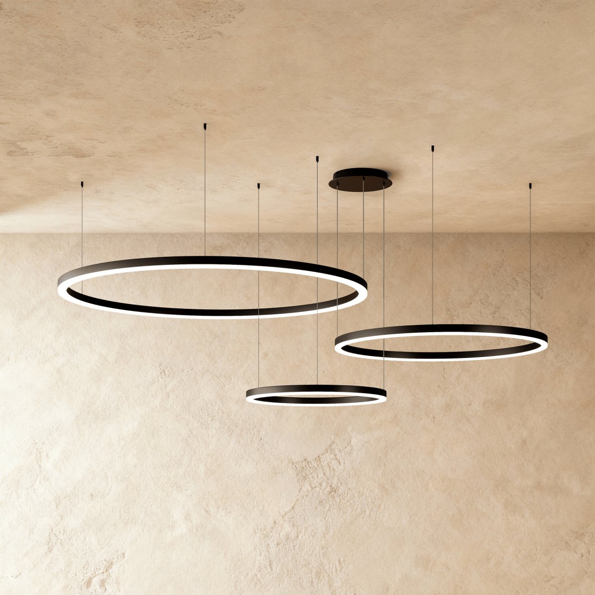 Modern Iron Chandelier Concentric Rings LED View 13