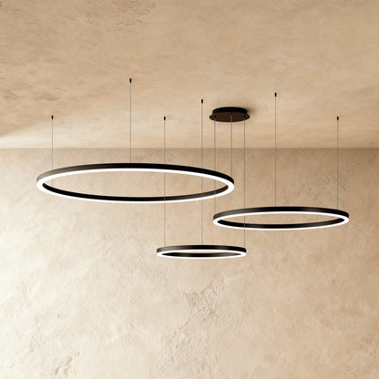 Modern Iron Chandelier Concentric Rings LED View 13