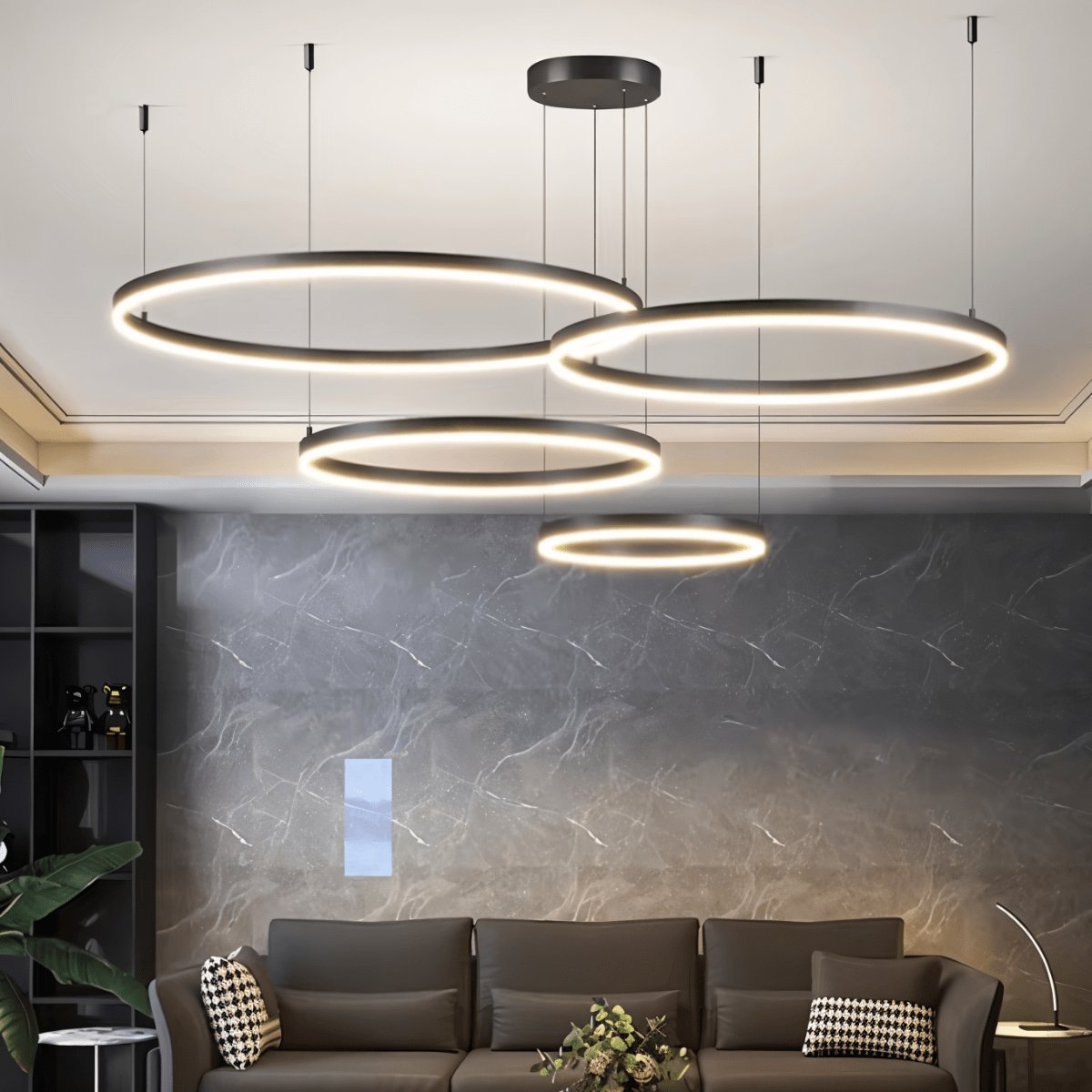 Modern Iron Chandelier Concentric Rings LED View 23
