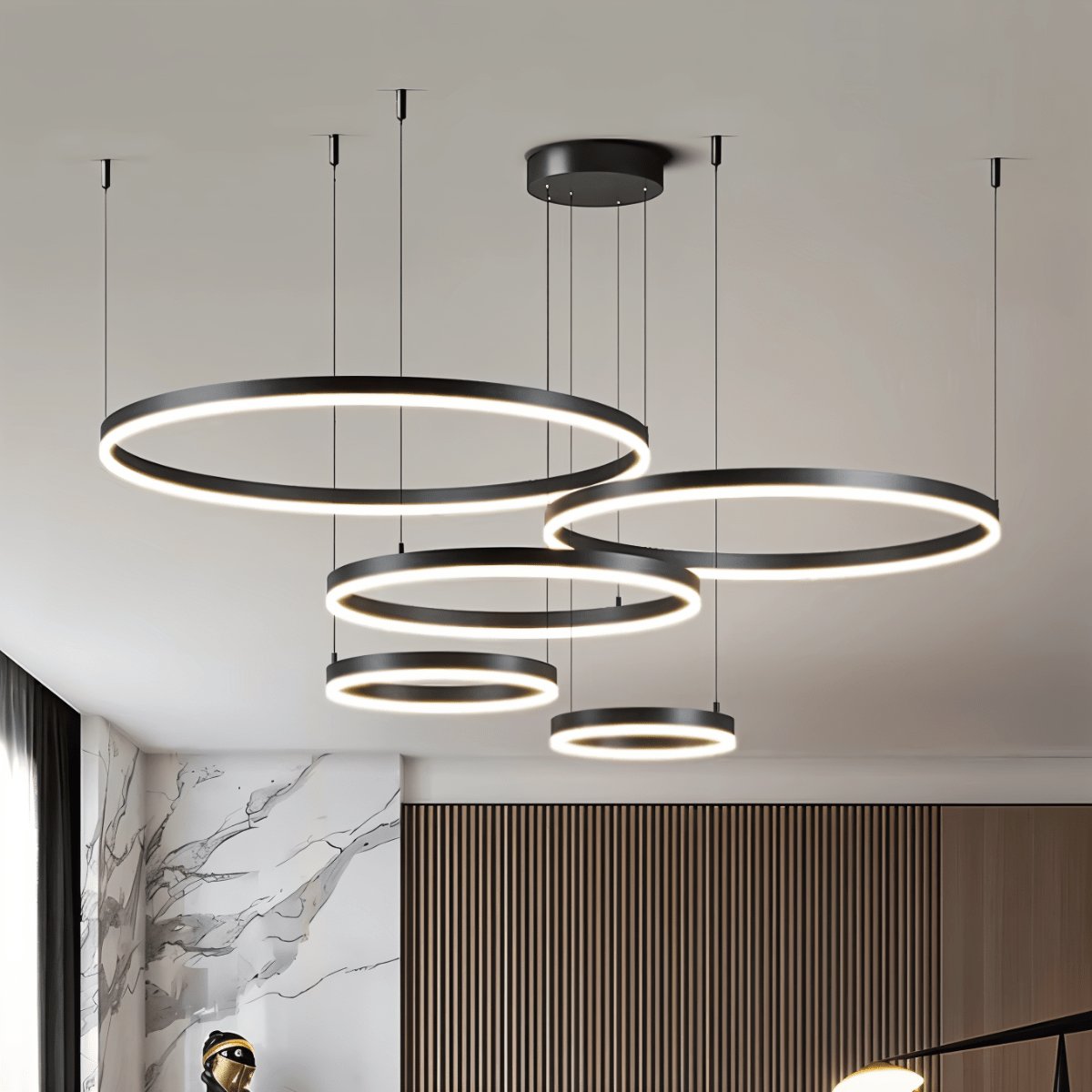 Modern Iron Chandelier Concentric Rings LED View 24