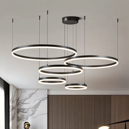 Modern Iron Chandelier Concentric Rings LED View 24