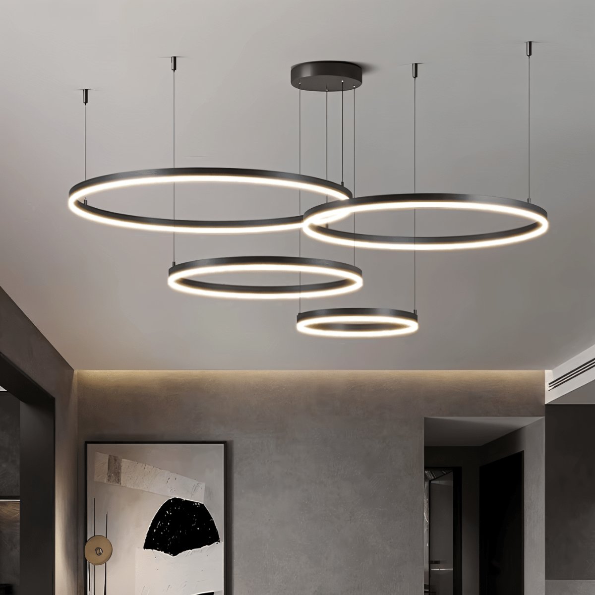 Modern Iron Chandelier Concentric Rings LED View 26