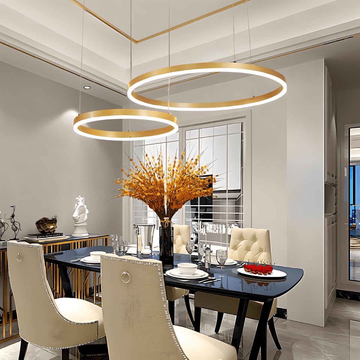 Modern Iron Chandelier Concentric Rings LED View 27