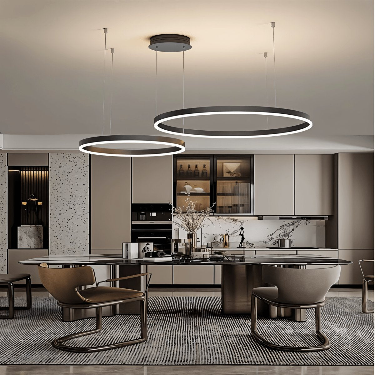 Modern Iron Chandelier Concentric Rings LED View 29