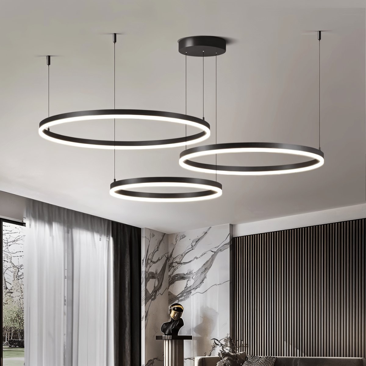 Modern Iron Chandelier Concentric Rings LED View 31