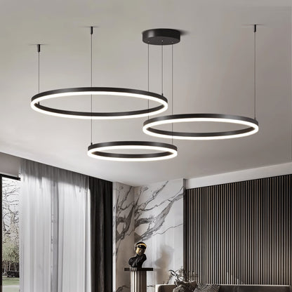 Modern Iron Chandelier Concentric Rings LED View 31