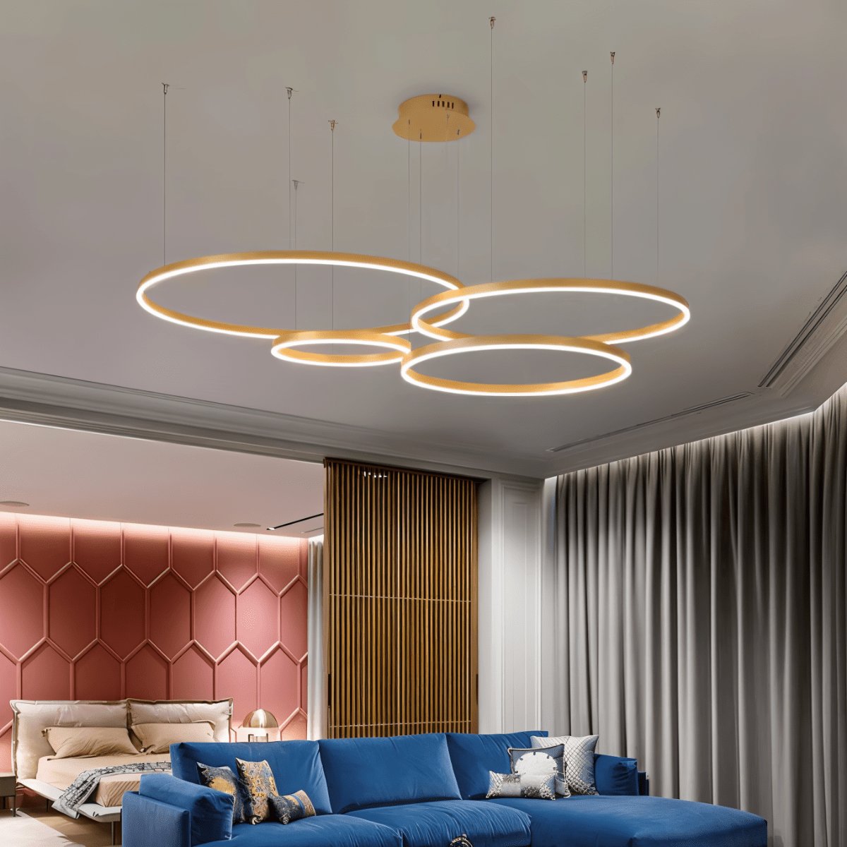 Modern Iron Chandelier Concentric Rings LED View 32