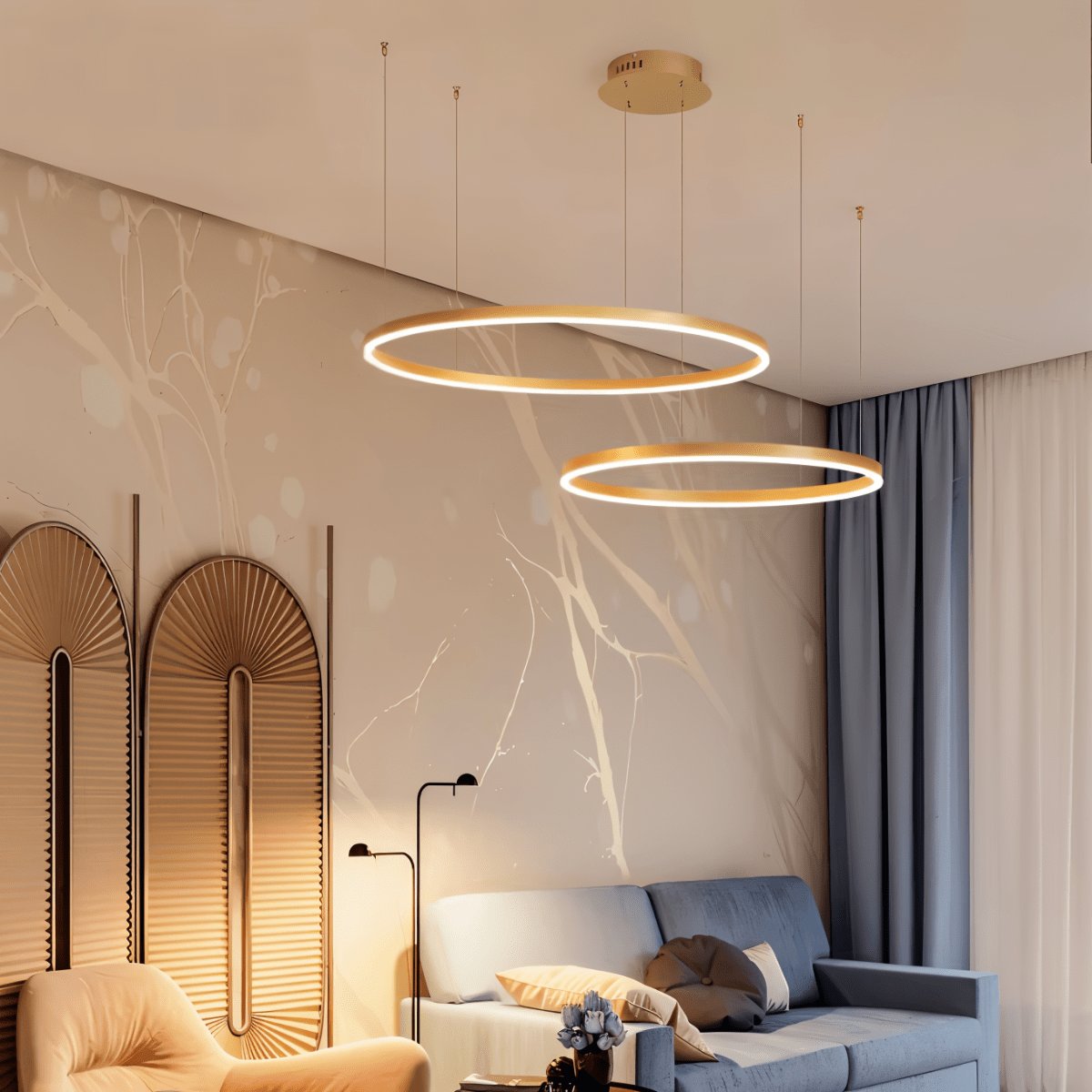 Modern Iron Chandelier Concentric Rings LED View 36