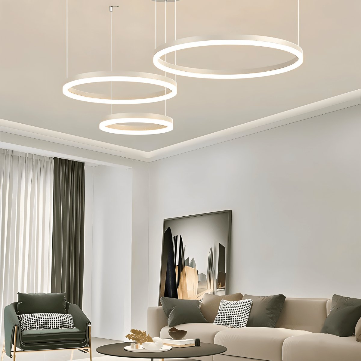 Modern Iron Chandelier Concentric Rings LED View 39