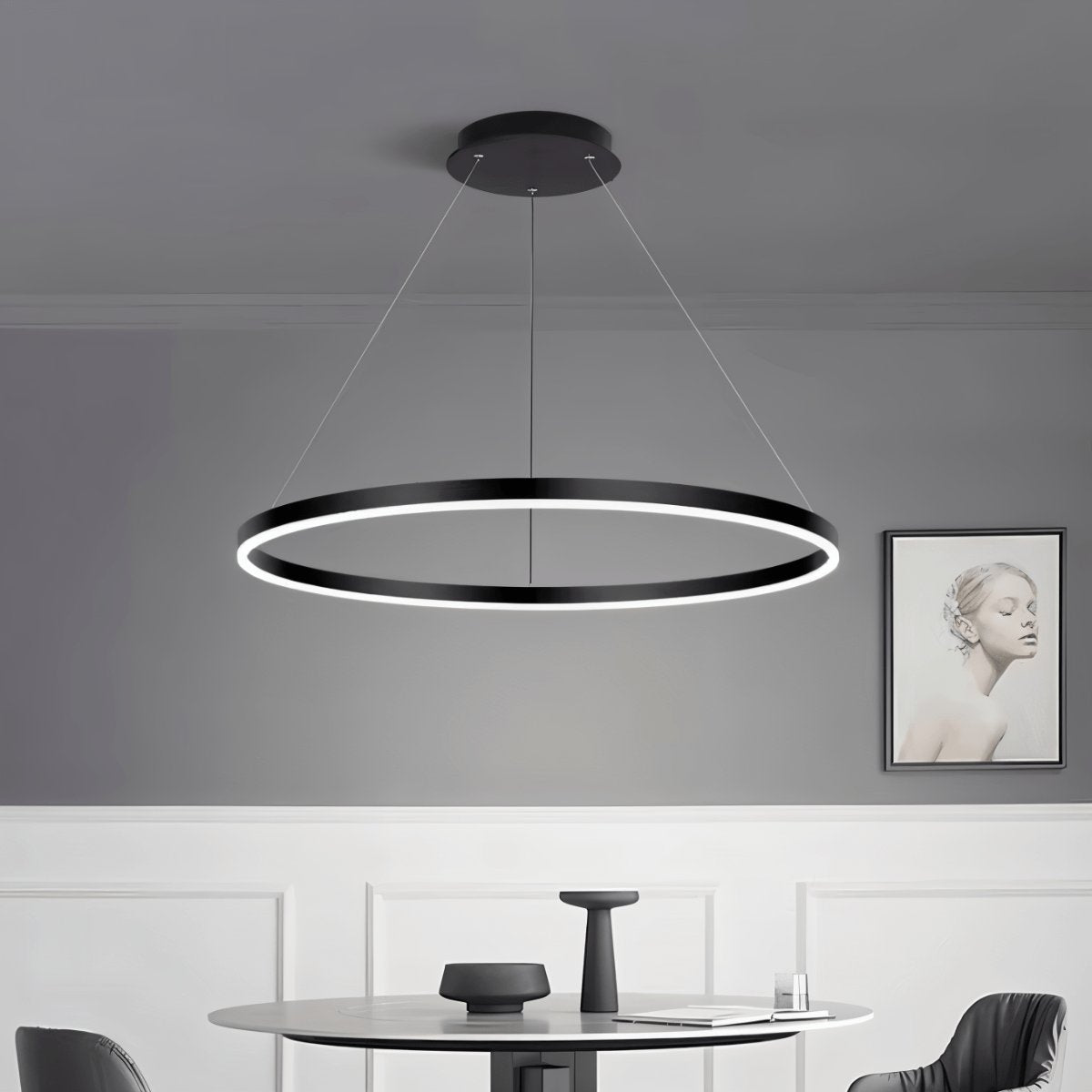 Modern Iron Chandelier Concentric Rings LED View 40