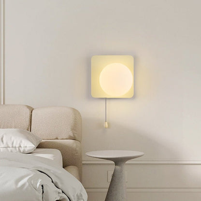 Modern Iron Glass Geometry Wall Sconce Globe Backplate Front