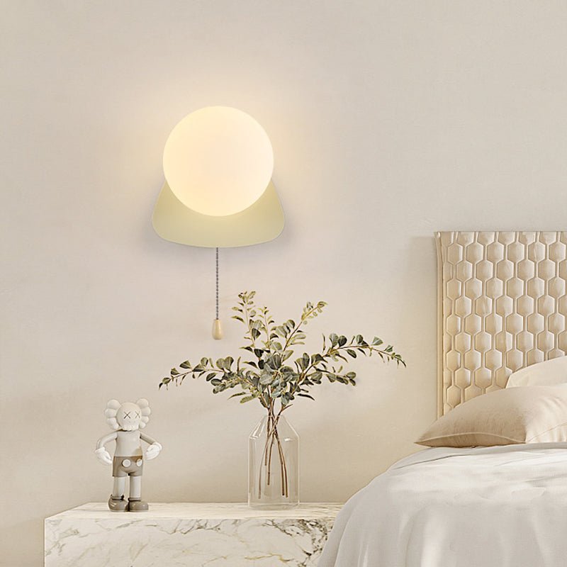 Modern Iron Glass Geometry Wall Sconce Globe Backplate Hero