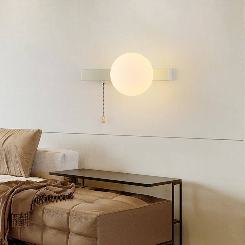Modern Iron Glass Geometry Wall Sconce Globe Backplate View 11