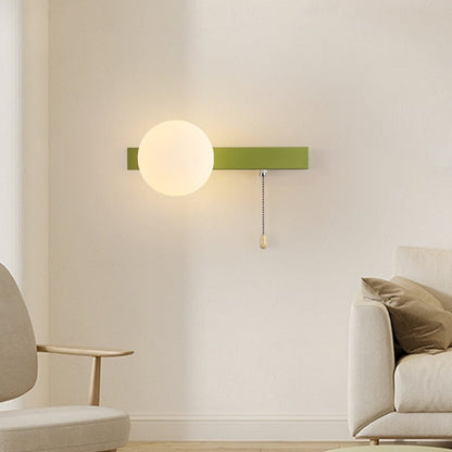 Modern Iron Glass Geometry Wall Sconce Globe Backplate View 12