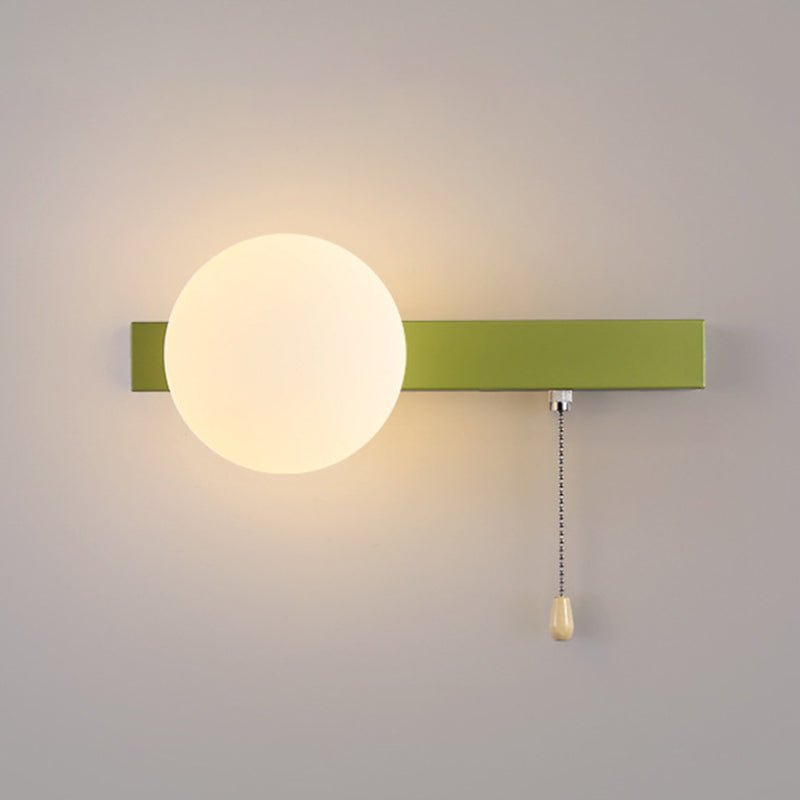 Modern Iron Glass Geometry Wall Sconce Globe Backplate View 22