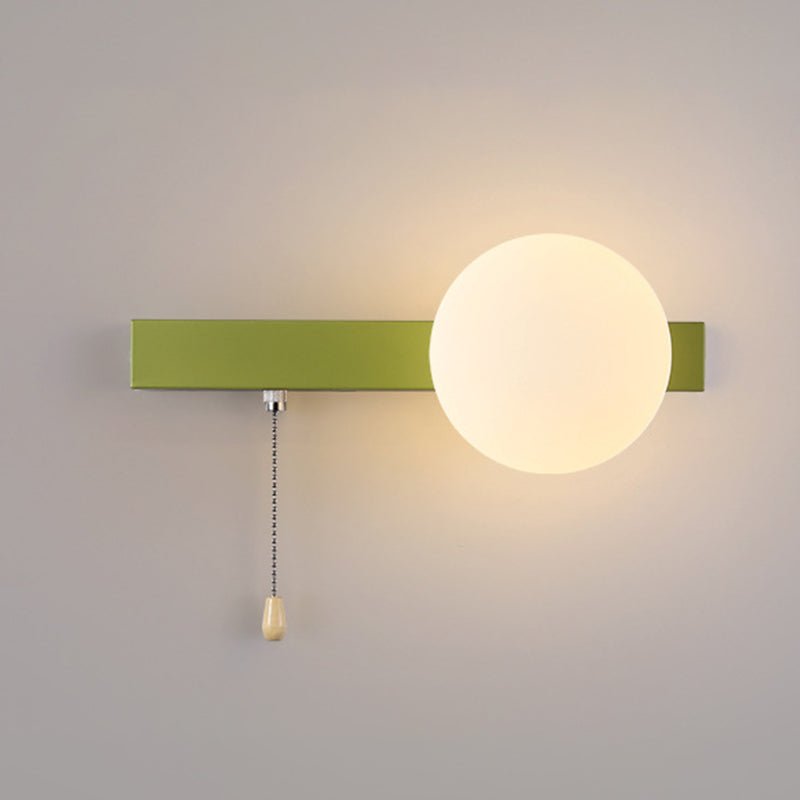 Modern Iron Glass Geometry Wall Sconce Globe Backplate View 23