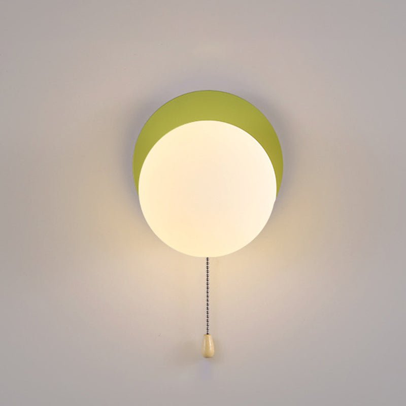 Modern Iron Glass Geometry Wall Sconce Globe Backplate View 30