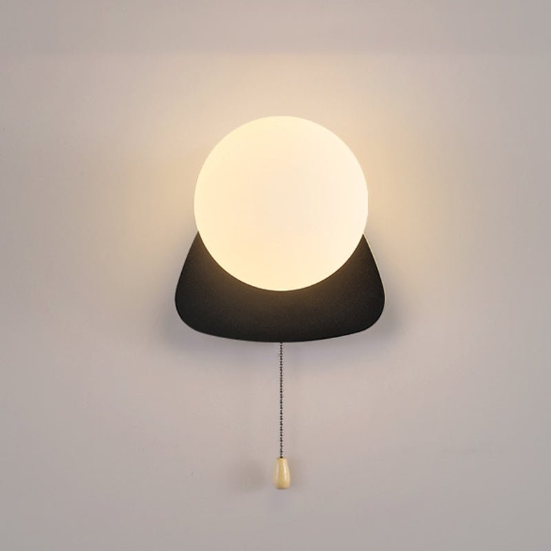 Modern Iron Glass Geometry Wall Sconce Globe Backplate View 33