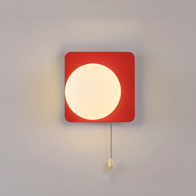Modern Iron Glass Geometry Wall Sconce Globe Backplate View 37