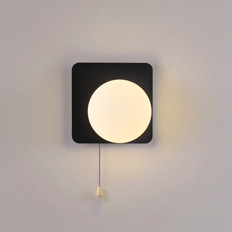 Modern Iron Glass Geometry Wall Sconce Globe Backplate View 38