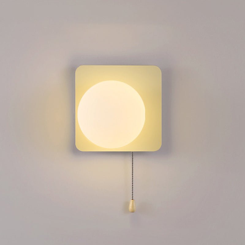 Modern Iron Glass Geometry Wall Sconce Globe Backplate View 43