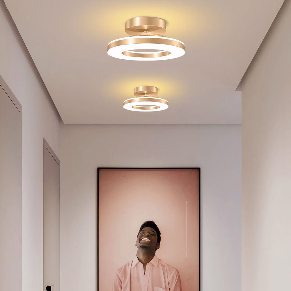 Modern Iron Hallway LED Ceiling Light Close Up