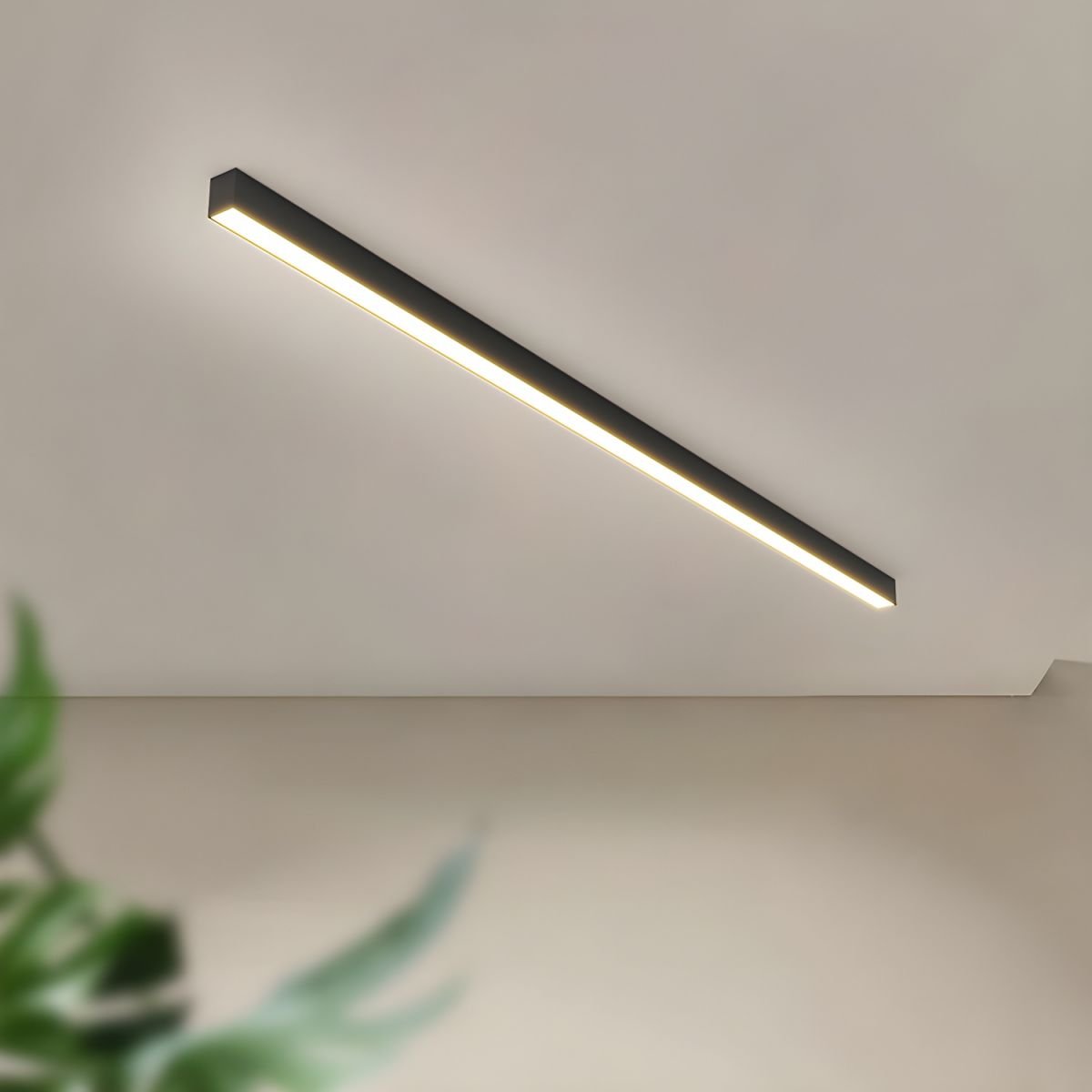Modern Linear LED Pendant Flush Mount Light Slim Bar Close Up