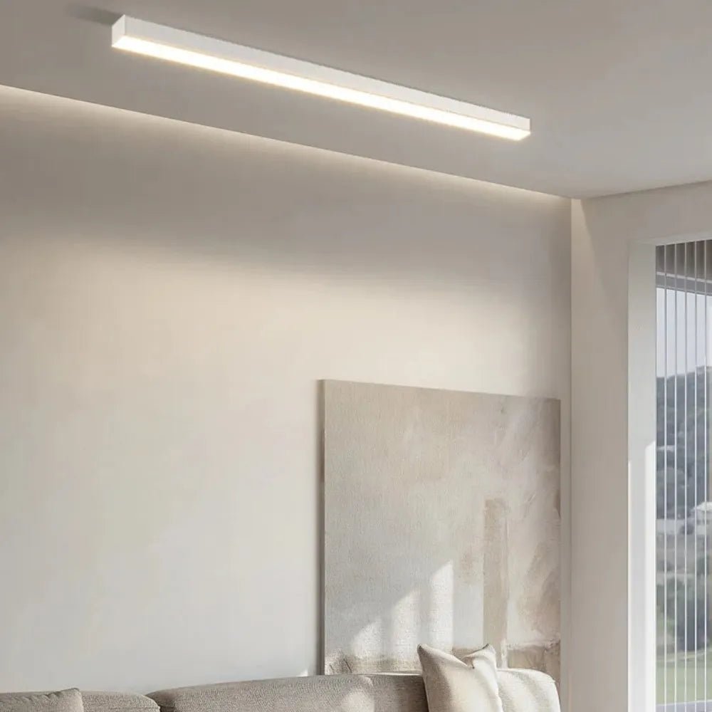 Modern Linear LED Pendant Flush Mount Light Slim Bar View 11