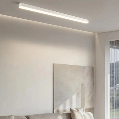 Modern Linear LED Pendant Flush Mount Light Slim Bar View 11
