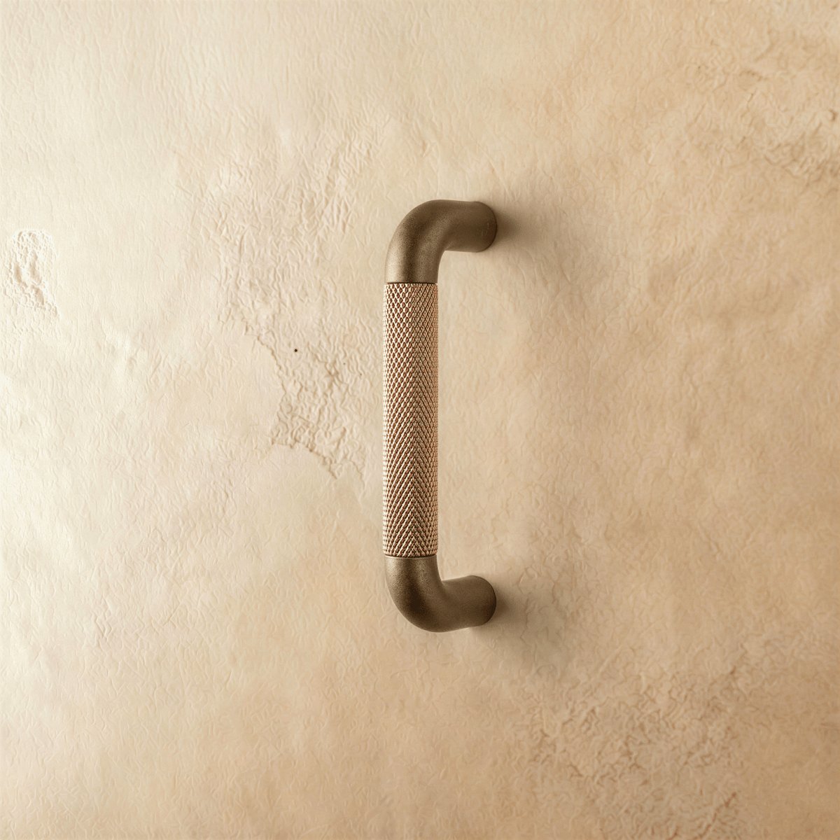 Modern Metal Cabinet Knob Pull Bar Knurled Detail