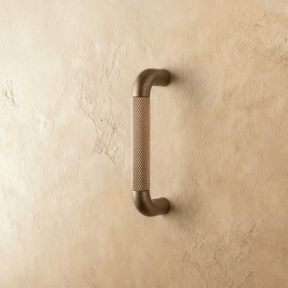 Modern Metal Cabinet Knob Pull Bar Knurled Detail