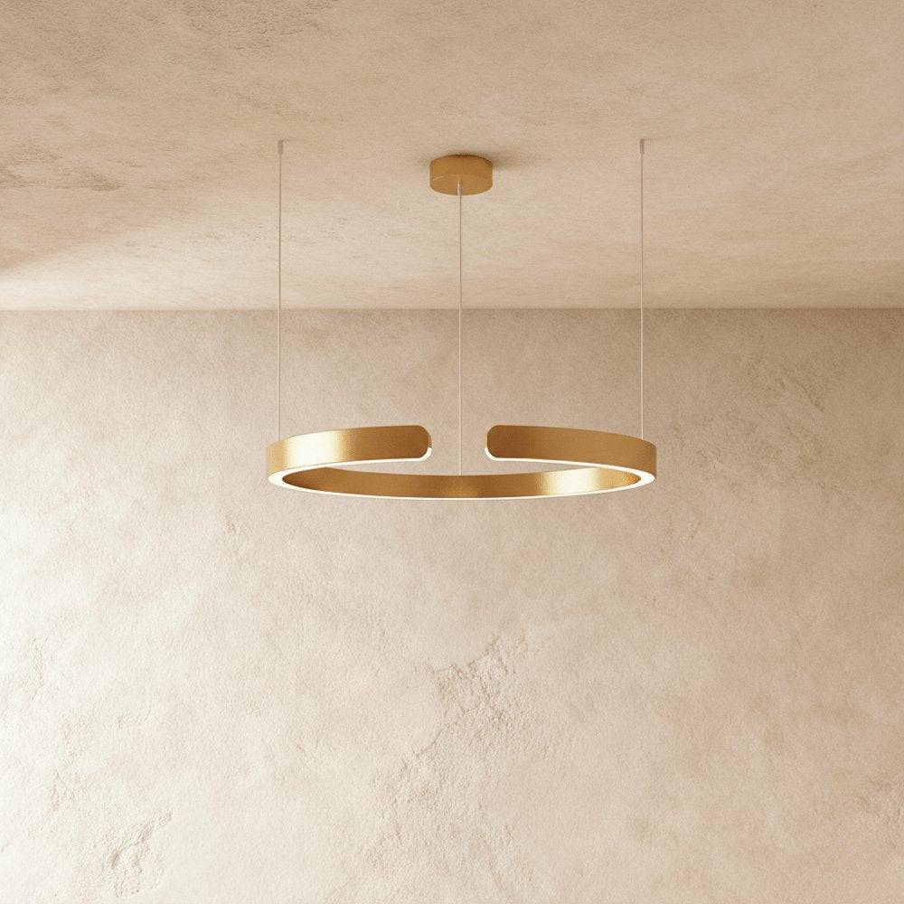 Modern Metal Chandelier LED Ring Halo Shape Alternate