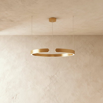 Modern Metal Chandelier LED Ring Halo Shape Alternate