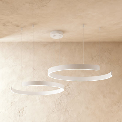 Modern Metal Chandelier LED Ring Halo Shape Angle