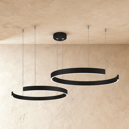 Modern Metal Chandelier LED Ring Halo Shape Back