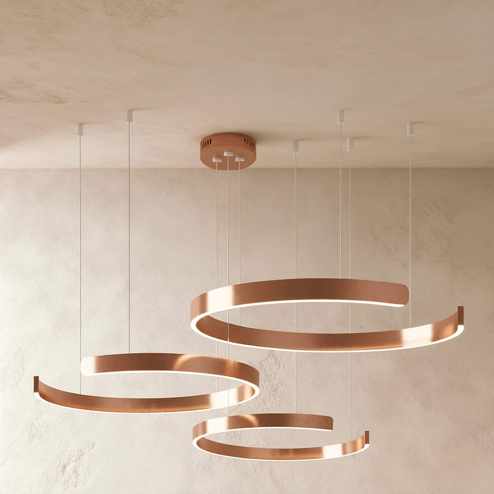 Modern Metal Chandelier LED Ring Halo Shape Detail