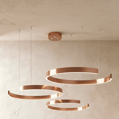 Modern Metal Chandelier LED Ring Halo Shape Detail