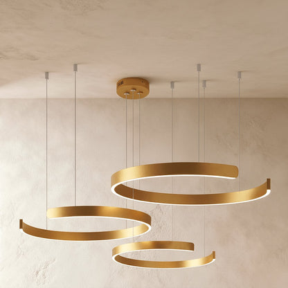 Modern Metal Chandelier LED Ring Halo Shape Front