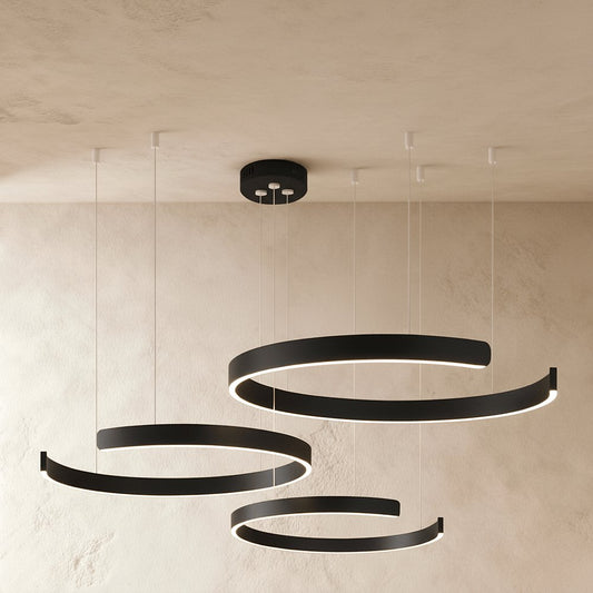 Modern Metal Chandelier LED Ring Halo Shape Hero